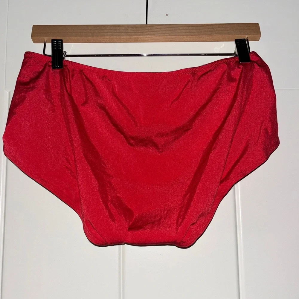 Fantasie Women Red Mid Rise Boyshort Bikini Swim Bottom Size L Beach Vacation‎